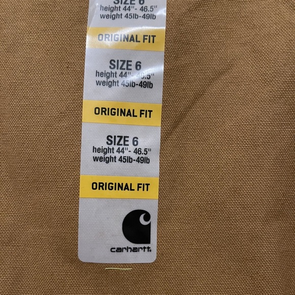 NWT carthartt bib overalls kids size 6 - Picture 6 of 7
